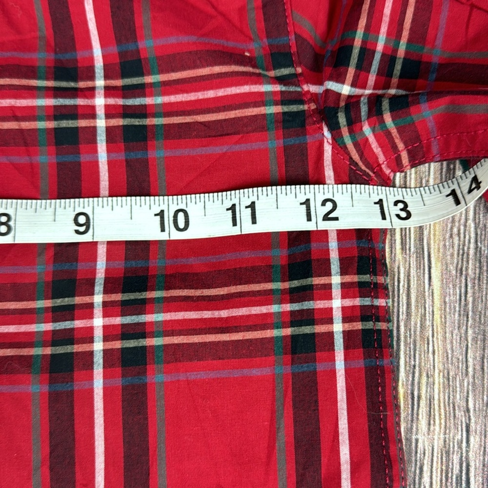 Red Plaid Button Down Shirt- 3T - Picture 5 of 7